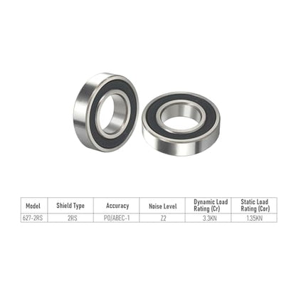 627-2RS 20 PCS Deep Groove Ball Bearing 7×22×7mm Double Black Rubber Sealed Ball Bearing Chrome Steel P0 Z2 Bearing for Industrial Machine,Power Tools and Mechanical Equipment - size: 627-2RS Size 7×22×7mm