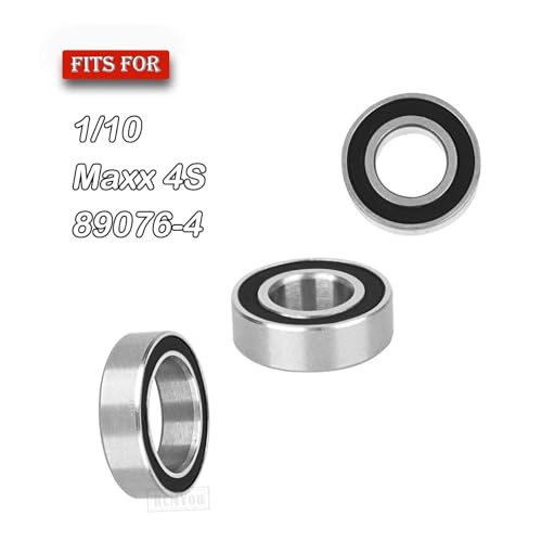 RC 27Pcs Bearings Kit Upgrades Part for 1/10 Maxx 4S / 89076-4,Rubber Sealed Precision Ball Bearings,Black - color: 1 Set - Black
