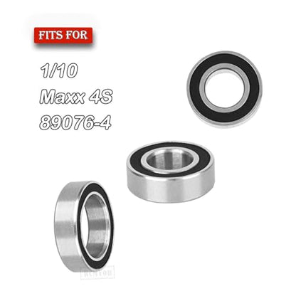 RC 27Pcs Bearings Kit Upgrades Part for 1/10 Maxx 4S / 89076-4,Rubber Sealed Precision Ball Bearings,Black - color: 1 Set - Black