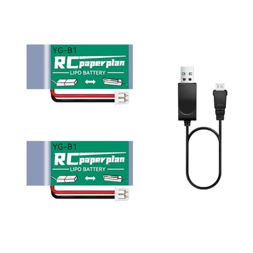HAWK'S WORK 2 Pcs 3.7V Lipo Battery, 150 mAh Rechargeable Lithium Polymer Battery for RC Plane Helicopter Drone All Models & Toys (PH1.25 Connector) - size: 150mAh-PH1.25