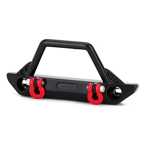 INJORA Metal Front Bumper with Lights for 1/24 SCX24 Wrangler Gladiator（B） - color: Bumper B