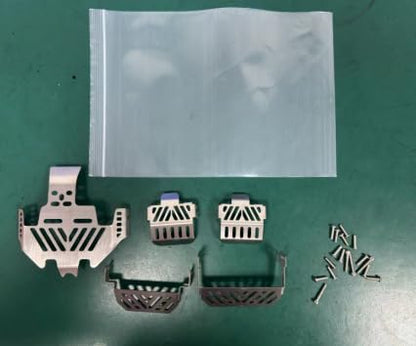 RC Chassis Armor Set, Stainless Steel Chassis Armor Protector Skid Plate Guard Plate Replacemet for Traxxas TRX4 1/10 RC Crawler