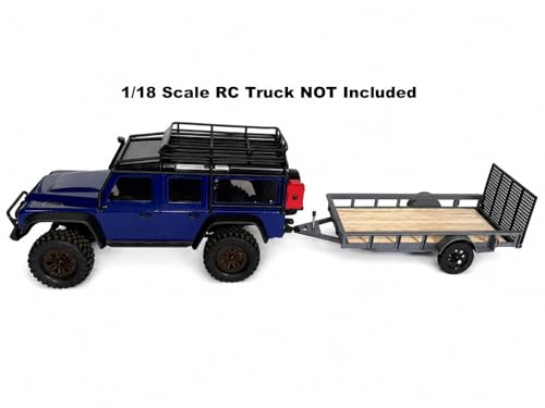AM Scale 1/24-1/18 Utility Trailer, Compatible with axial SCX24, Traxxas TRX4M, Kyosho mini-z 4x4 (Grey) - color: Grey