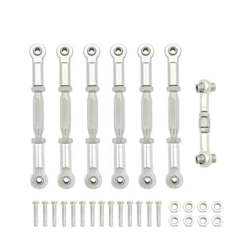 RC Car Parts for Traxxas for Slash 4X4/2WD 1/10 1:10 rc Car Upgrade Parts 1 Set Aluminum Turnbuckle Camber Link End Adjustable Kit Repair(Silver) - color: Silver