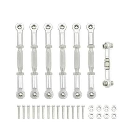 RC Car Parts for Traxxas for Slash 4X4/2WD 1/10 1:10 rc Car Upgrade Parts 1 Set Aluminum Turnbuckle Camber Link End Adjustable Kit Repair(Silver) - color: Silver