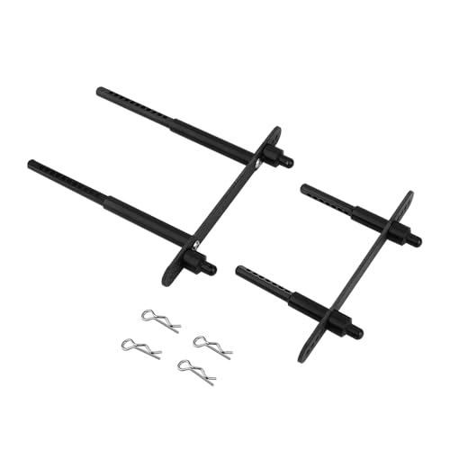 Aluminum Adjustable Body Post Mounts Front and Rear Shell Column for Axial SCX10 II 90046 90047 1/10 RC Crawler Car Parts (Black) - color: Black
