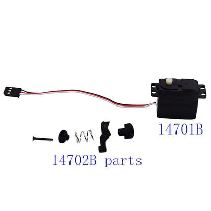Blomiky 3 Wires 14701B Servo and 14702B Servo Saver Assembly Set for MJX 1/14 Scales H14BM 14209 14210 14301 14211 RC Trucks/ 14210 Servo