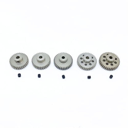 KingVal Replacement 5PCS 48DP 3.175mm 33T 34T 35T 36T 37T Aluminium Pinion Motor Gear Compatible with 1/10 RC Car Brushed Brushless Motor - size: 33-37T
