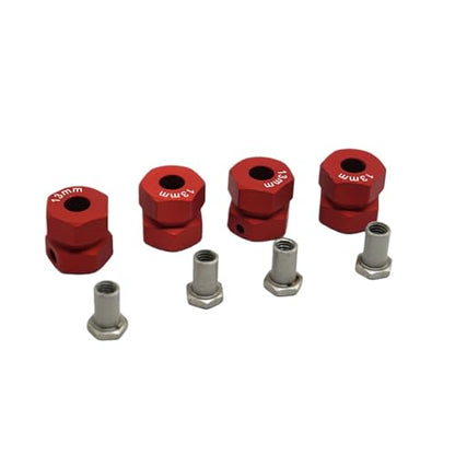 4PCS RC Wheel Spacers 12mm Aluminum Wheel Hex Hub 13mm Offset Extension Hex Drive Adapter Combiner Coupler Compatible with Axial Wraith 90048 RR10 1/10 RC Crawler Car Upgrades