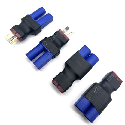 2Pairs EC5 to T Adapter Male Female Connector Plug Set Compatible with Arrma E-flite RC Car Truck Airplane Lipo Battery ESC Balance Charger Motor