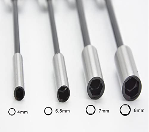 Drone Tool kit - 4Pcs Hex Nut Drivers Screw Driver - 4.0mm nut Driver 5.5mm 7.0mm 8.0mm Hexagonal Head Nut RC Socket Screwdriver for RC Model Helicopter Boat Cars