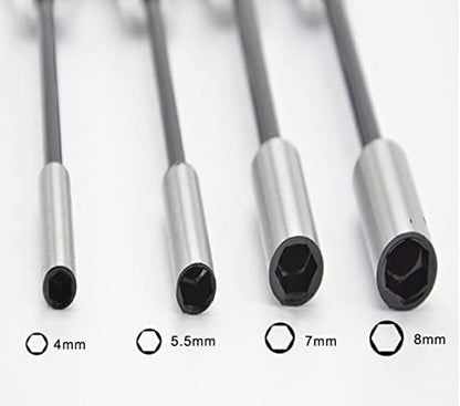 Drone Tool kit - 4Pcs Hex Nut Drivers Screw Driver - 4.0mm nut Driver 5.5mm 7.0mm 8.0mm Hexagonal Head Nut RC Socket Screwdriver for RC Model Helicopter Boat Cars