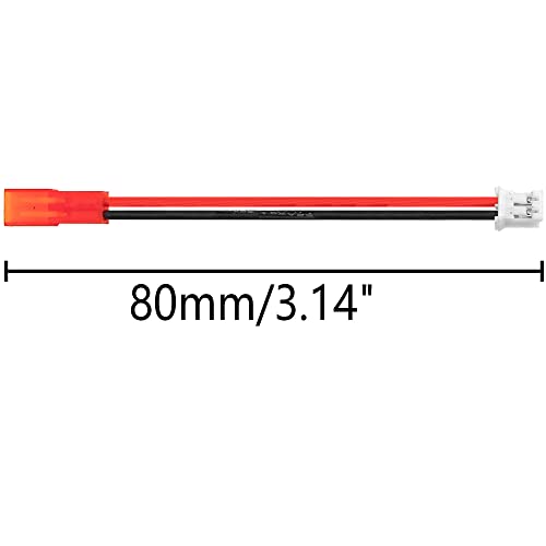 12Pack ShareGoo JST to PH2.0 2Pin Adapter with 3.14" 22AWG Cable Wire Compatible with Blade mCP-X Use E-Flite 120 SR Battery & Axial SCX24 1/24 RC Car Charging