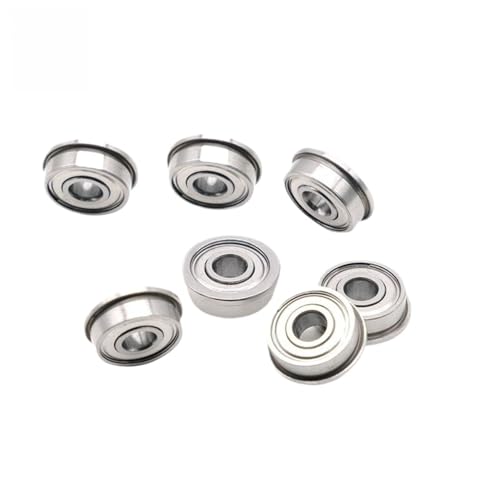 FR2-5ZZ Flange Bearing 3.175 * 7.938 * 3.571 mm (10PCS) 1/8" X5/16 X9/64 Inch Flanged FR2-5 Z ZZ Ball Bearings - size: FR2-5ZZ 3.175 * 7.938 * 3.571