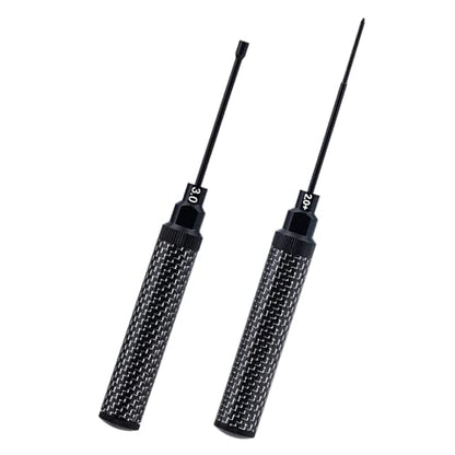 Carbon Fiber Handle Tool with High Speed Steel Screwdriver bit Set 2.0mm+ Phillips Screwdriver 3.0mm Hex Nut Driver for 1/30 Axial SCX30 Ford Bronco Jeep Wrangler JLU
