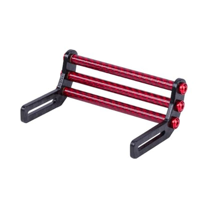 LCG Bumper Carbon Fiber Front Bumper Optimum Approach Angle for 1/10 RC Crawler SCX10 TRX4 Dodge Power Wagon Cab Cliffhanger (Red) - color: Red