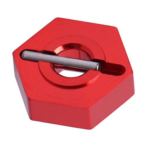 AIMROCK Aluminum 12mm Hex Wheel Hubs Driver Adapter Upgrade Parts 7154 for 1/16 Slash 4WD Summit E-Revo VXL (Red)