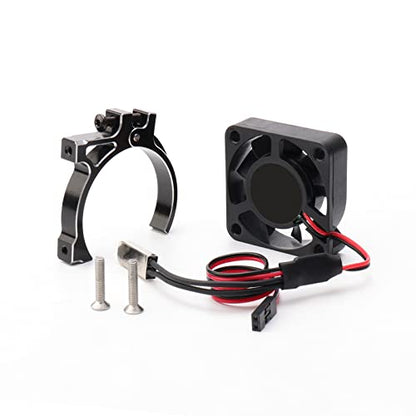 RC Motor Cooling Fan with Thermal Sensor Aluminum Clamp, 4268/4274 /1512/1515 / K80 / K82 Motors (42mm) Heatsink for E-REVO Summit UDR TRX-4 SCX10 1/8 1/10 Buggy Truck Crawler