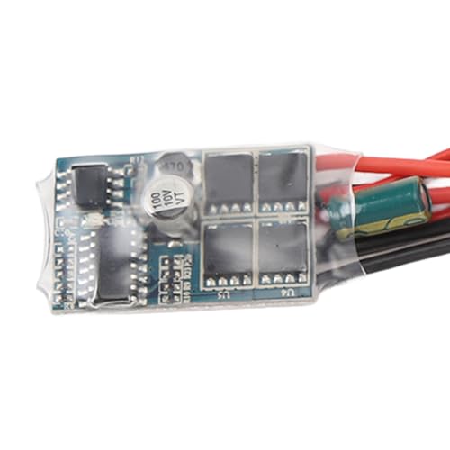 Alomejor RC 30A Brushed ESC, 2 Way Electronic Speed Controller with Brake Function, Compatible with 030 050 180 370 Brushed Motors, for 1/16 1/18 /24 Scale Cars and Boats