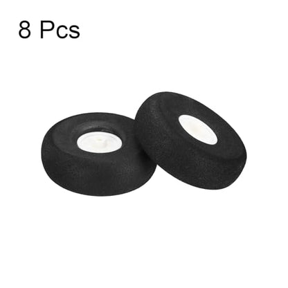 MECCANIXITY 8Pcs RC Airplane Wheels 56mm / 2.2" OD Aircraft Sponge Tire Tail Airplanes Foam Wheel Replacement for DIY Model Plane Helicopter - size: 56mm / 2.2" OD