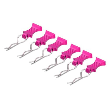 MECCANIXITY 6pcs RC Body Clips with Pull Tabs for 1/8 1/10 Scale Model Truck RC Car Crawler Truck Shell Replacement Parts(Pink)