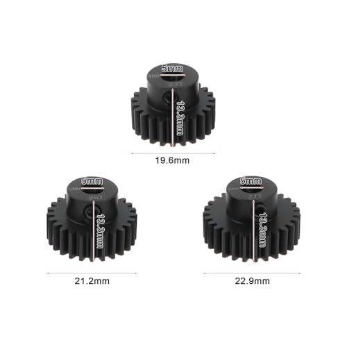 3Pcs RC Pinion Gear 32P 5mm Mod 0.8 Pinion Gear Set 23T 25T 27T 40CRO Chrome Steel Pinion Motor Gear Suitable for 32 Pitch RC Car Truck Spur Gear