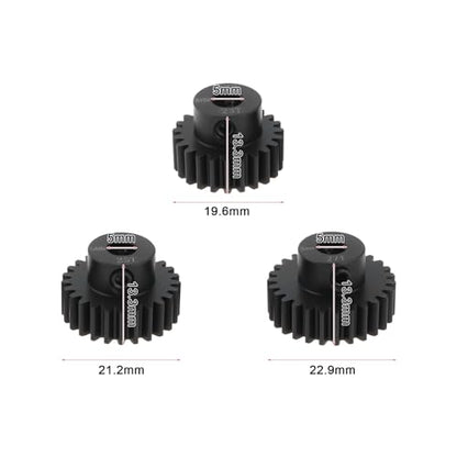 3Pcs RC Pinion Gear 32P 5mm Mod 0.8 Pinion Gear Set 23T 25T 27T 40CRO Chrome Steel Pinion Motor Gear Suitable for 32 Pitch RC Car Truck Spur Gear