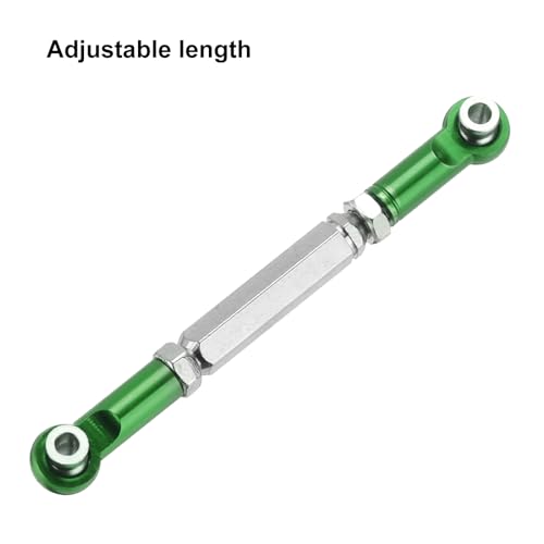 MECCANIXITY Adjustable Turnbuckles Camber Link Linkages Aluminum Alloy RC Car Steering Pull Rod Servo Linkages Tie Rod for 2WD 1/10 RC Car Crawler（Green） - color: Green