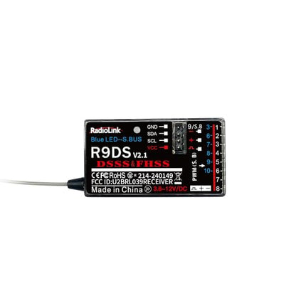 Radiolink R9DS 10 Channels 2.4GHz RC Receiver SBUS/PWM Long Range Control for Airplane/Car/Multirotors, Compatible with Transmitter AT9/AT9S/AT9S Pro/AT10II/AT10