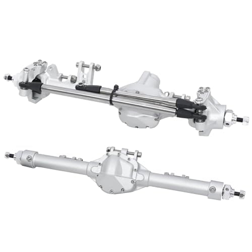 CNC Aluminum Front Rear Straight Axle for 1/10 RC Crawler Axial SCX10 II Vanquish VS4-10 Chassis (Silver) - color: Silver