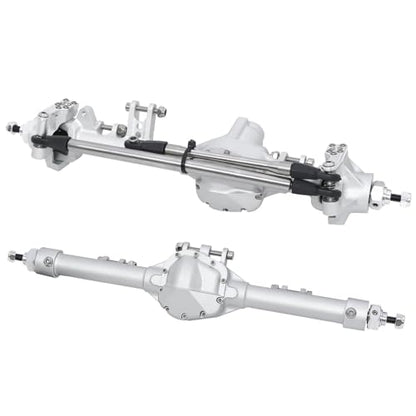 CNC Aluminum Front Rear Straight Axle for 1/10 RC Crawler Axial SCX10 II Vanquish VS4-10 Chassis (Silver) - color: Silver