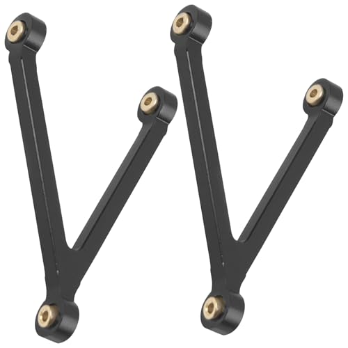 8PCS ShareGoo Aluminum Alloy Chassis Links Rod & Steering Linkage Compatible with 1/24 FMS FCX24M RC Upgrade Parts (Black) - color: Black