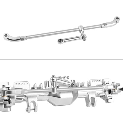 Stainless Steel +Aluminum Steering Linkage Set for 1/8 Losi LMT RC Monster Truck Metal Upgrade Parts (Silver) - color: Silver