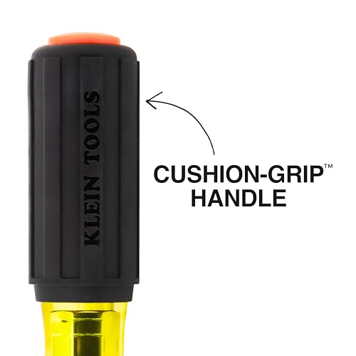 Klein Tools 65406M Metric Color-Coded Nut Driver, Hollow-Shaft, Heavy-Duty 6 mm Hex, Pass-Through Design, 6-Point Socket, and Cushion-Grip Handle - size: 6mm