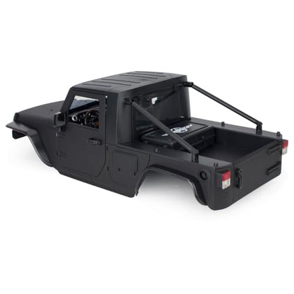 313mm Wheelbase Hard Plastic Pickup Body Shell Unassembled Kit for 1/10 RC Crawler Car Axial SCX10 90046 Jeep Wrangler (Black) - color: Black