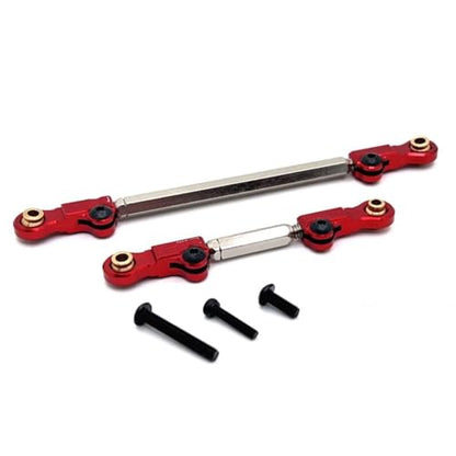 Compatible with MJX for Hyper Go H12Y 1/12 RC Crawler Car Upgrade Parts Accessories Metal Steering Link Rod Pull Rod RC Tie Link Rods(Red) - size: Red