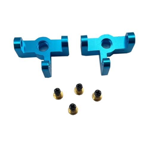 DEVMO 2pak RC Hub Carrier, RC Metal Steering Hub Carrier Knuckle Left/Right Compatible with W-ltoys 1/14 144001 RC Car(Blue)