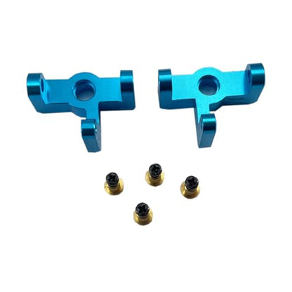 DEVMO 2pak RC Hub Carrier, RC Metal Steering Hub Carrier Knuckle Left/Right Compatible with W-ltoys 1/14 144001 RC Car(Blue)