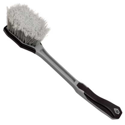 VIKING Wheel and Fender Cleaning Brush with Long Handle for Car Detailing | Wheel Brush for Car Detailing Kit, Ergonomic Car Wash Brush with Long Handle - size: 16.5 Inch
