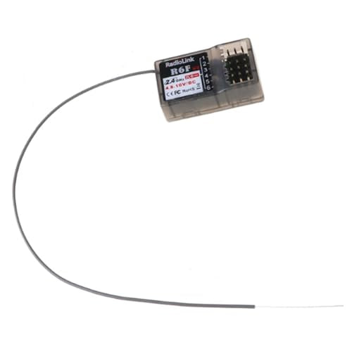 R6FG 2.4Ghz 6CH Gyro RC Receiver for RC6GS RC4GS RC4G Radiolink Transmitter Replacement