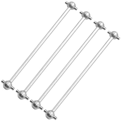 4Pack Front Rear Center Drive Dogbone Shaft 100mm 538104 Transmission Shaft Compatible with Redcat Racing HSP HPI FS-Racing 1/10 RC Car Monster Truck (Silver) - color: Silver