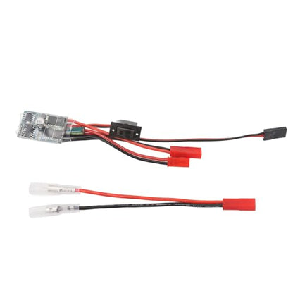 Alomejor RC 30A Brushed ESC, 2 Way Electronic Speed Controller with Brake Function, Compatible with 030 050 180 370 Brushed Motors, for 1/16 1/18 /24 Scale Cars and Boats