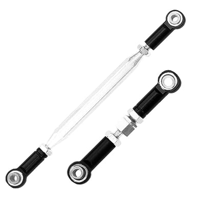 Metal Adjustable Turnbuckles Camber Links Pull Rod Steering Servo Linkages Tie Rod Compatible with MN Model D90 99S MN90 1/12 RC Crawler Car (Black) - color: Black