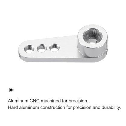 MECCANIXITY Aluminum Alloy 25T Steering Servo Single Arm Horn Silver for DIY RC Car/Boat/Airplane Boat Accessories 2 Pcs - color: Silver