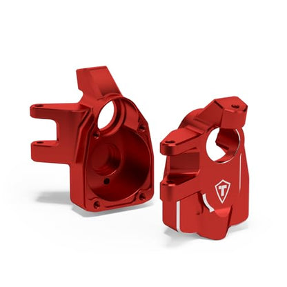 TREAL Aluminum 7075 Front Steering Knuckles Inner Portal Covers (2pcs) for Axial 1/8 AXP8 Gilamon(Red) - color: Red