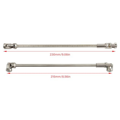 1/10 RC Crawler Cut-to-Length Drive Shaft Kit, Adjustable 68–229mm Stainless Steel RC Driveshaft Driveline with CNC Universal Joints and Mounting Screws, 2PCS (Silver) - color: Silver