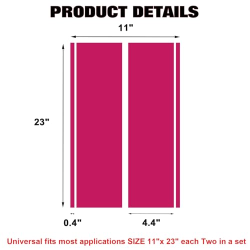 x xotic tech Fender Stripes Hash Marks KK Vinyl Decal Universal for Car Truck Sticker Racing Stripe 11"x23" (Pink) - color: Pink
