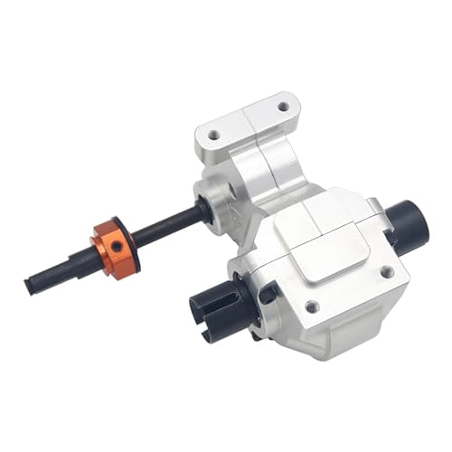 CNC Metal Split Differential Diff.Gear Box Case Assembly Kit (Silver) | for 1/5 Hpi Rofun Rovan Km Baja 5B 5T 5Sc Rc Car Parts - color: Silver