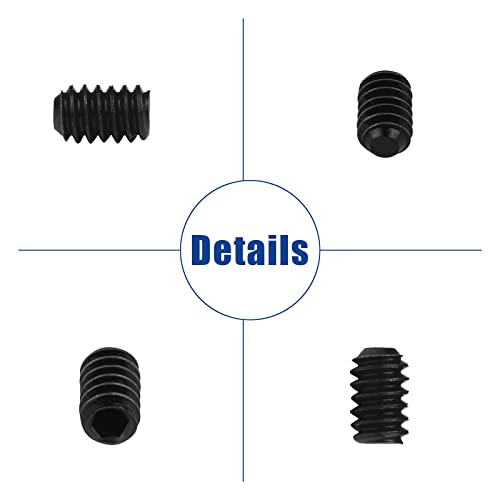 1000pcs Metric + SAE Set Screw Assortment Kit, Internal Hex Drive Cup-Point Allen Screws Set 12.9 Class Alloy Steel Grub Screw (M3-M8, 1/8"-40 to 5/16"-18) - color: Black Set Screws 1000PCS