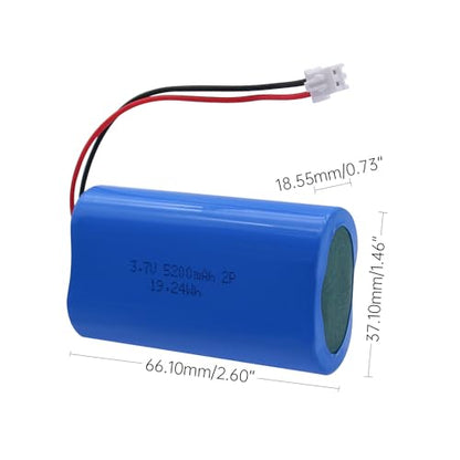 3.7V Lithium Batteries 5200mah Rechargeable Battery Pack Lithium Ion Batteries with XH2.54mm Connector 3.7 Volt for Bluetooth Speaker, Electronics, Toys, Lighting